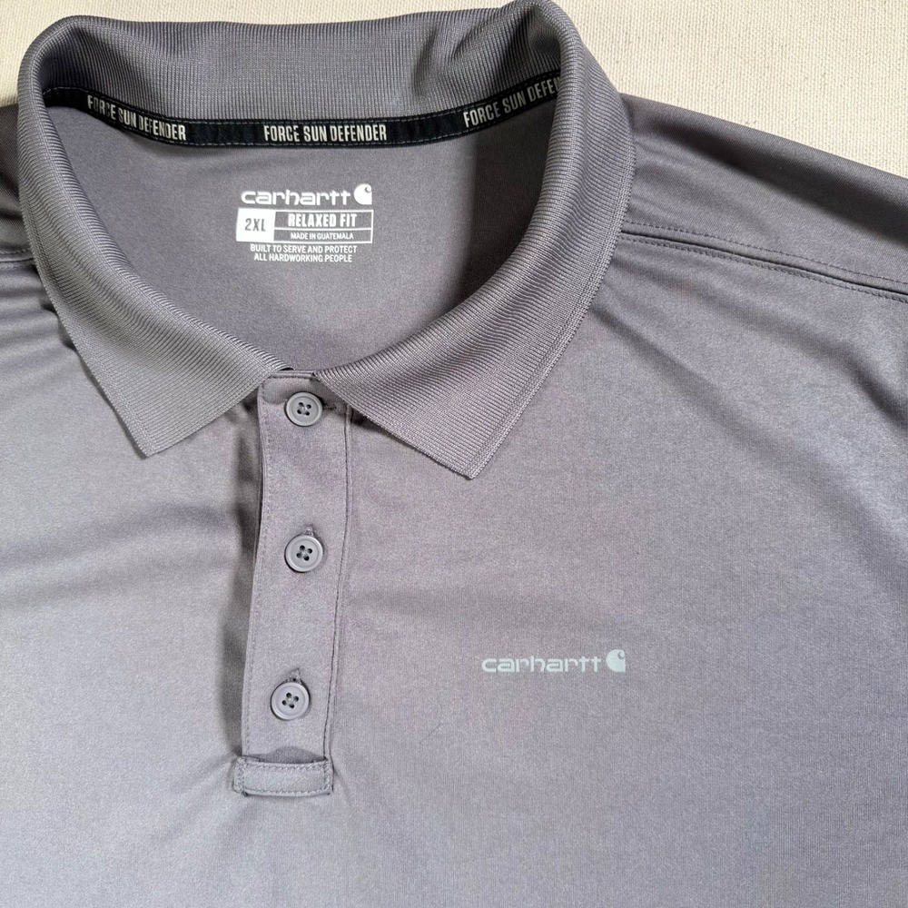 Carhartt Golf Men's 2XL Sun Defender Relaxed Fit Polo Shirt Gray